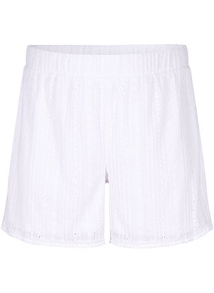 Zizzi Shorts med strukturmønster, Bright White, Packshot image number 0