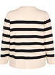Strikket cardigan med V-hals og striper, Birch w. Black, Packshot image number 1