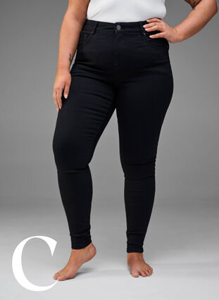 Zizzi Supersmale jeans med høy midje, Black, Model image number 6