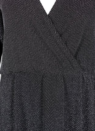 Zizzi Glitterkjole med sikksakkmønster, Silver ZigZagShimmer, Packshot image number 2