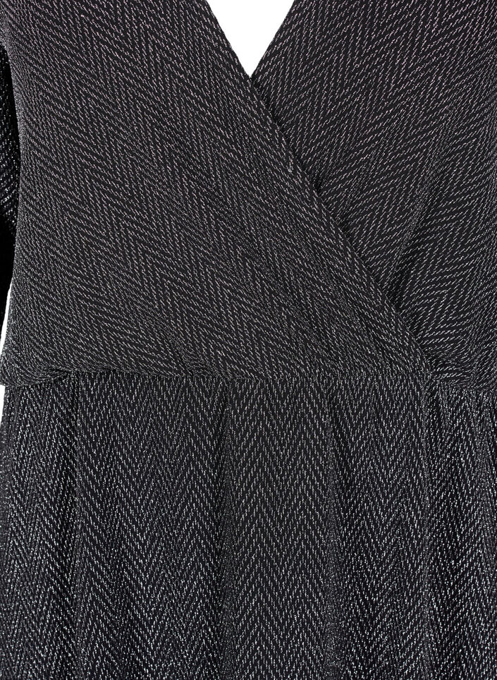 Glitterkjole med sikksakkmønster, Silver ZigZagShimmer, Packshot image number 2