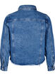 Denimjakke med rhinesteiner og en rå fold, Blå, Packshot image number 1