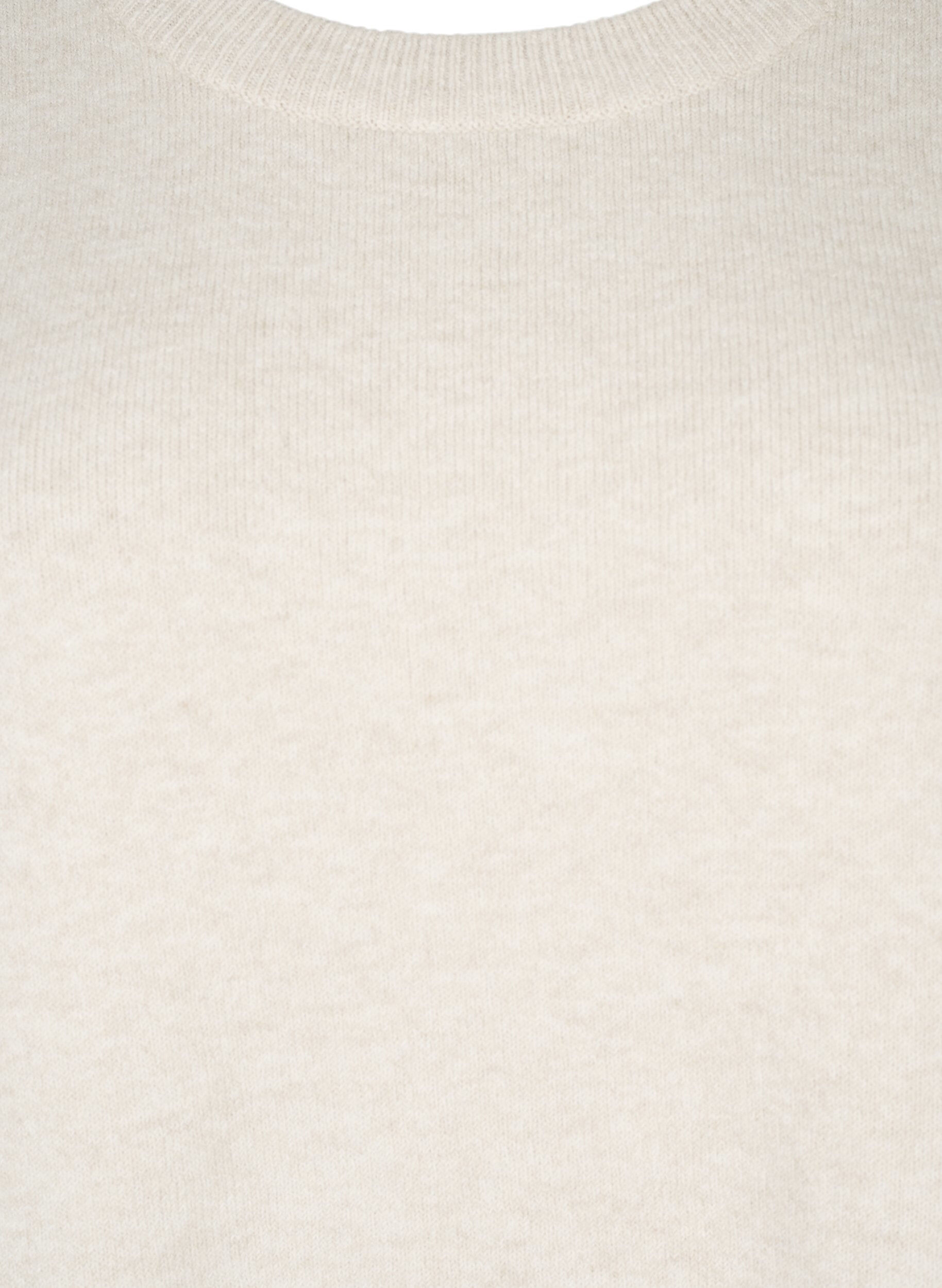 Zizzi Langermet genser med rund hals	, Pumice Stone Mel., Packshot image number 2