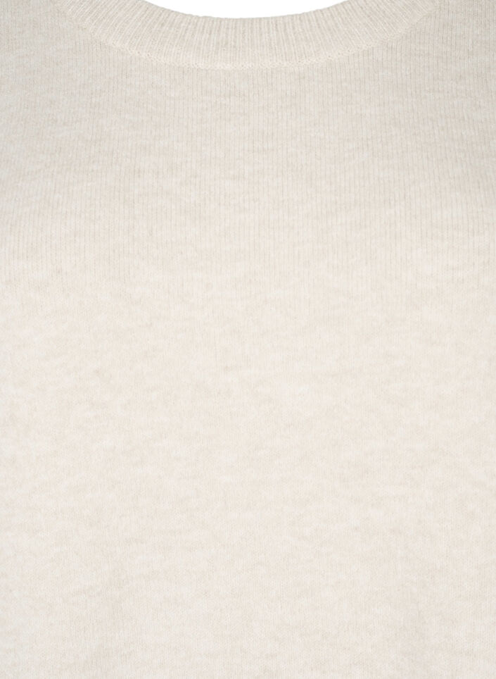 Langermet genser med rund hals	, Pumice Stone Mel., Packshot image number 2