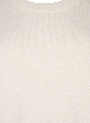 Langermet genser med rund hals	, Pumice Stone Mel., Packshot image number 2