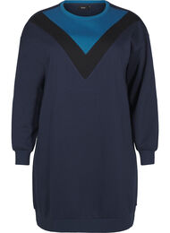 Lang, fargeblokket sweatshirt, Navy B. Color Block