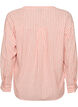 Bluse i lin og viskose med V-hals, Orange, Packshot image number 1