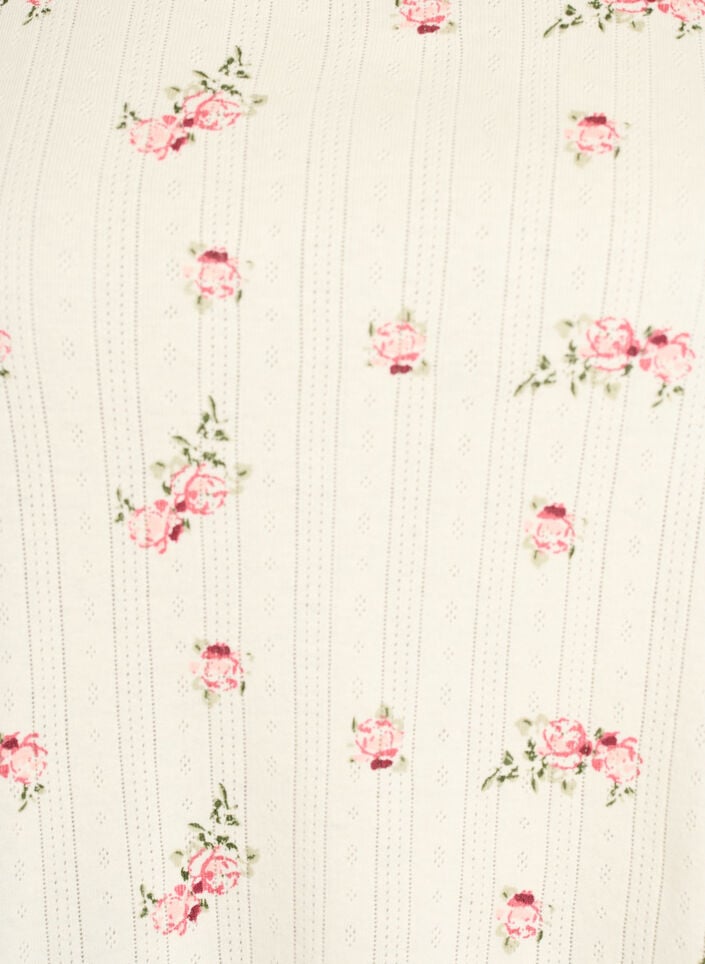 Pyjamatopp i &oslash;kologisk bomull med cap-ermer, Vanilje, Packshot