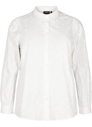 Skjorte med krage og påsydde hjerter, Bright White