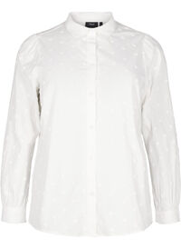 Skjorte med krage og påsydde hjerter, Hvit Skjorte med krage og påsydde hjerter