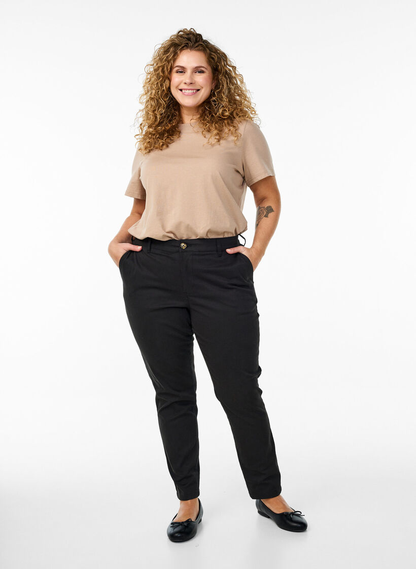 Bomullschinos, Svart, Model image number 0