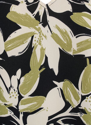 Zizzi Topp med trykk og V-hals, Svart, Packshot image number 2