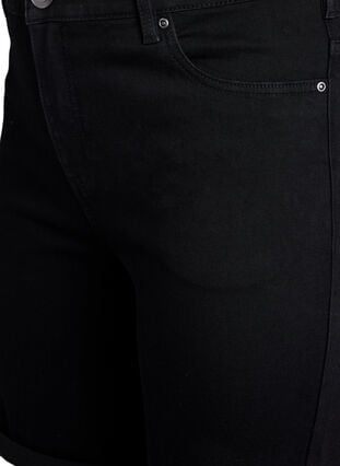 Zizzi Tettsittende denimshorts med høy midje, Svart, Packshot image number 2