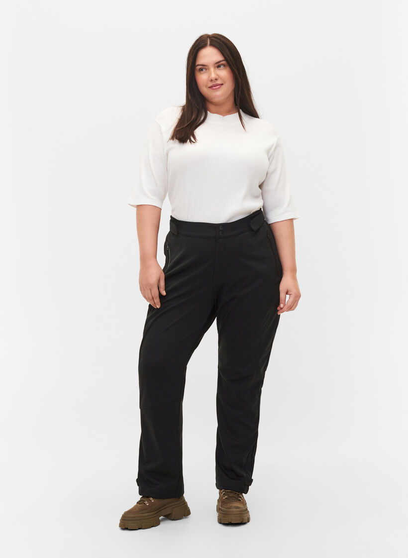 Softshellbukser, Black, Model image number 0