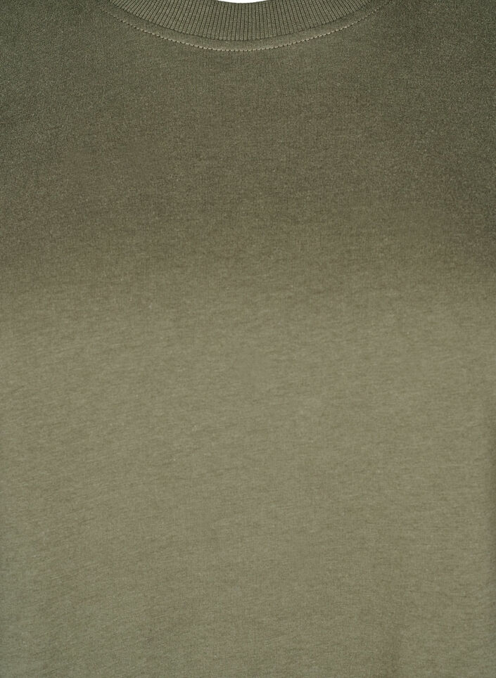Basic T-skjorte i bomull med rund hals, Gr&oslash;nn, Packshot image number 2