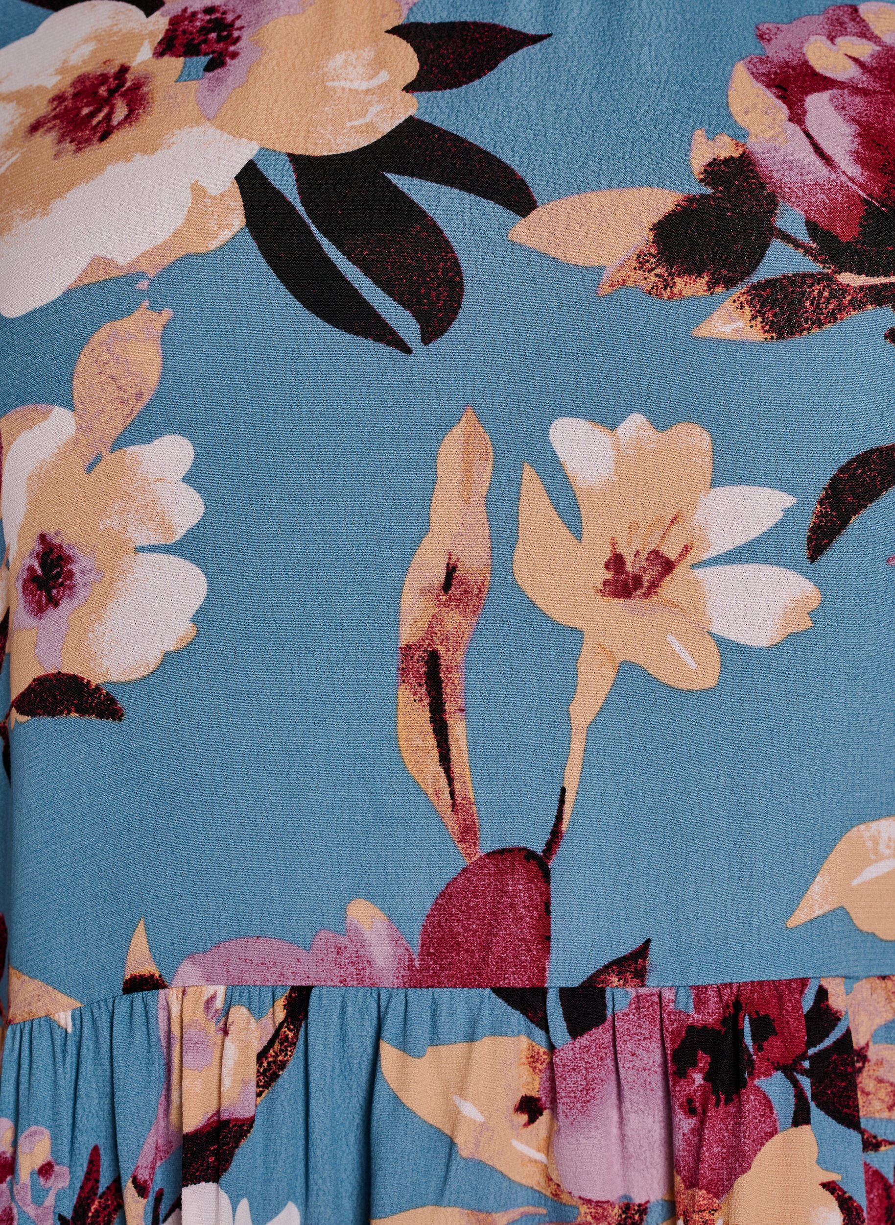 Zizzi Langermet tunika med skj&aelig;ring, Bl&aring;, Packshot image number 2