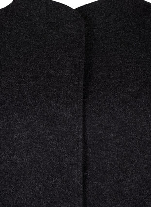 Zizzi Bomberjakke i ullook med lommer, Dark Grey Melange, Packshot image number 2