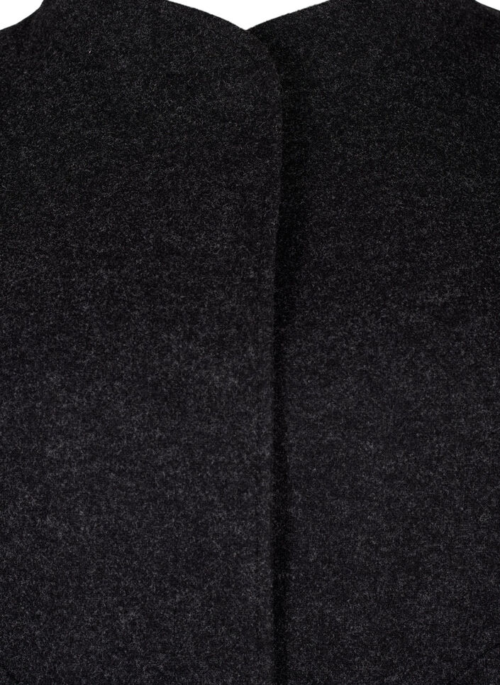 Bomberjakke i ullook med lommer, Dark Grey Melange, Packshot image number 2