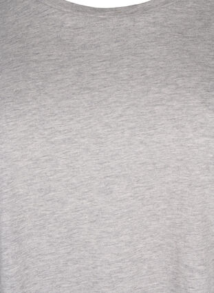 Kortermet T-skjorte i bomullsblanding, Heather Grey Mél, Packshot image number 2