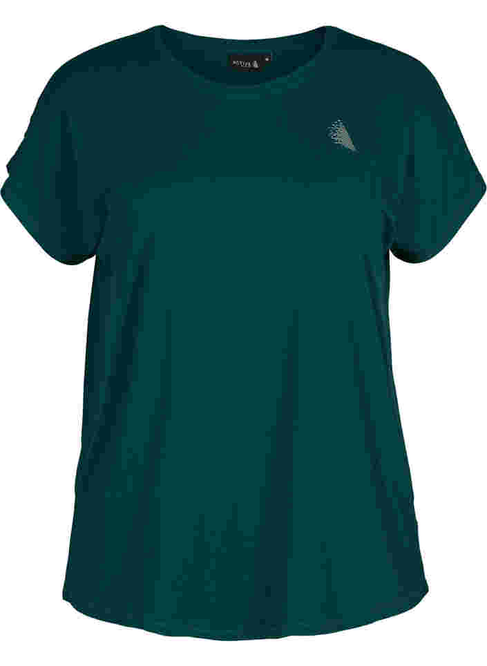 Ensfarget t-skjorte til trening, Deep Teal, Packshot image number 0