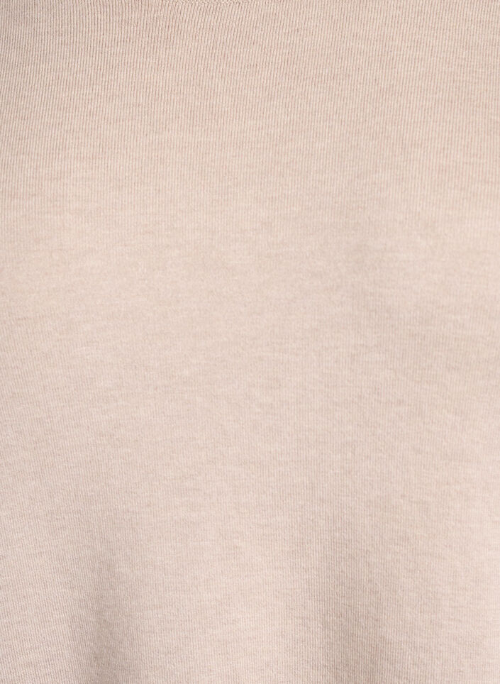 Kortermet strikkebluse i viskose, Beige, Packshot image number 2