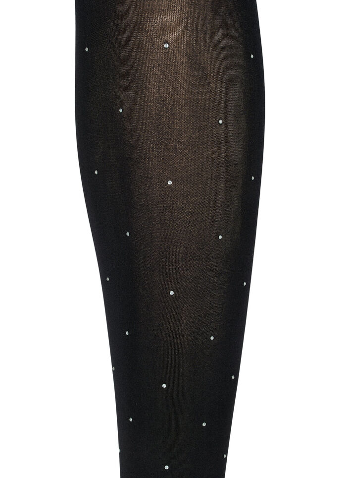 Tights i 40 denier med strass, Black, Packshot image number 1