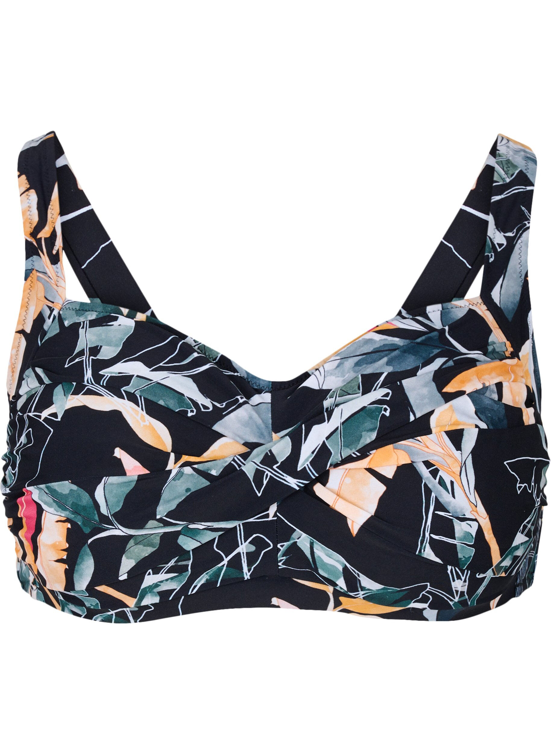 Zizzi M&oslash;nstrete bikinitopp, Leaf Print, Packshot image number 0