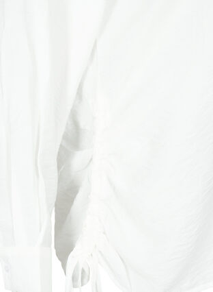 Skjorte i viskose med volangdetaljer, Bright White, Packshot image number 3