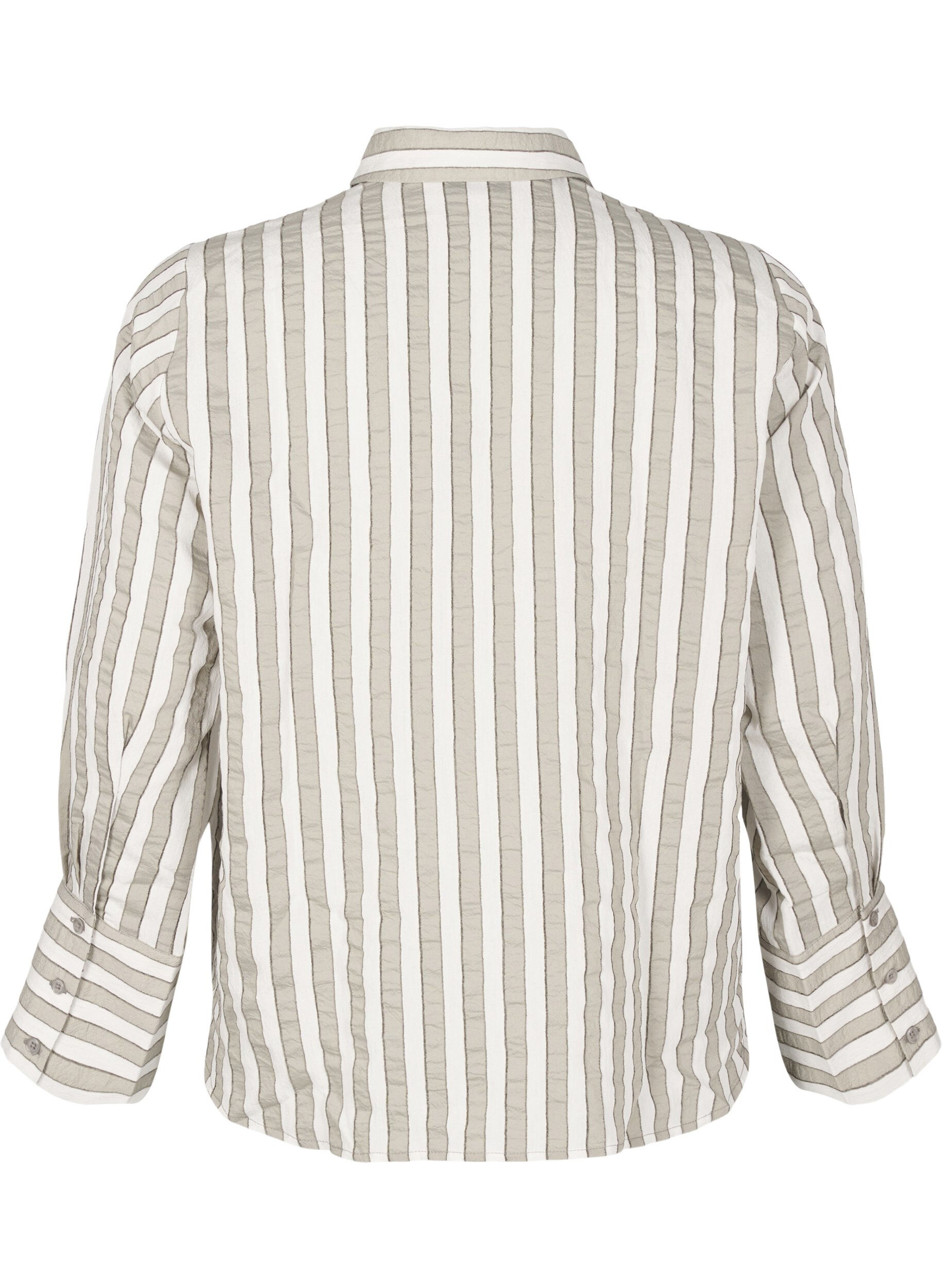 Zizzi Ledig skjorte med striper, Beige, Packshot image number 1