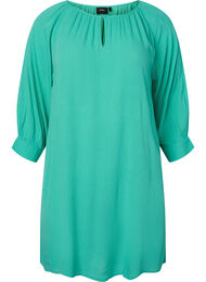 Tunika i viskose med 3/4-ermer, Turquoise