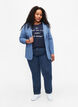 Enkel blazer med knappelukking, Blå, Model image number 1