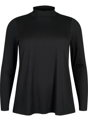 Zizzi FLASH - Bluse med lange ermer og turtleneck, Svart, Packshot image number 0