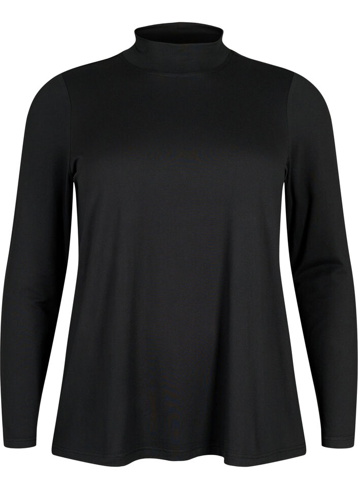 FLASH - Bluse med lange ermer og turtleneck, Svart, Packshot image number 0
