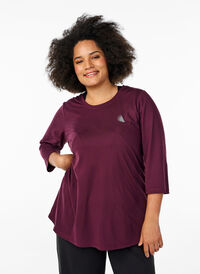 Treningsbluse med 3/4-ermer, Rød Treningsbluse med 3/4-ermer, Rød, Model