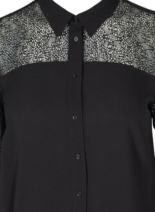 Skjorte, Black w. Lace, Packshot image number 2