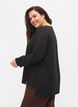 Ensfarget skjorte med V-hals, Black, Model image number 2