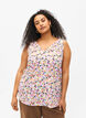 Blomstret topp med V-hals, Off White Flower AOP, Model image number 0