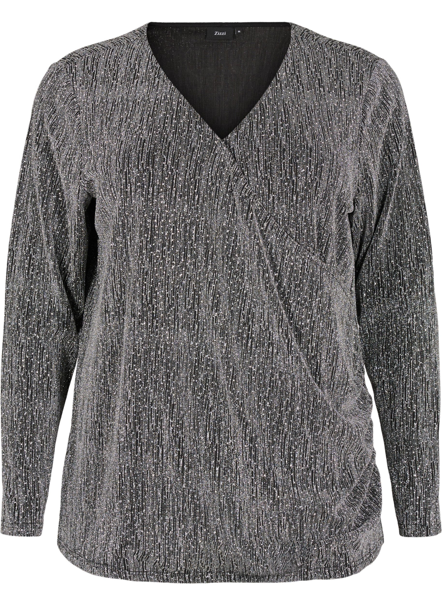 Omslagslook glitter festtopp