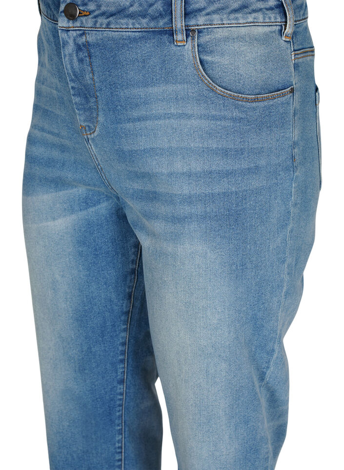 7/8-lengde jeans med rå kanter og høyt liv, Blå, Packshot image number 2