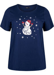 Jule-t-skjorter i 100% bomull, Navy B. w. LetItSnow