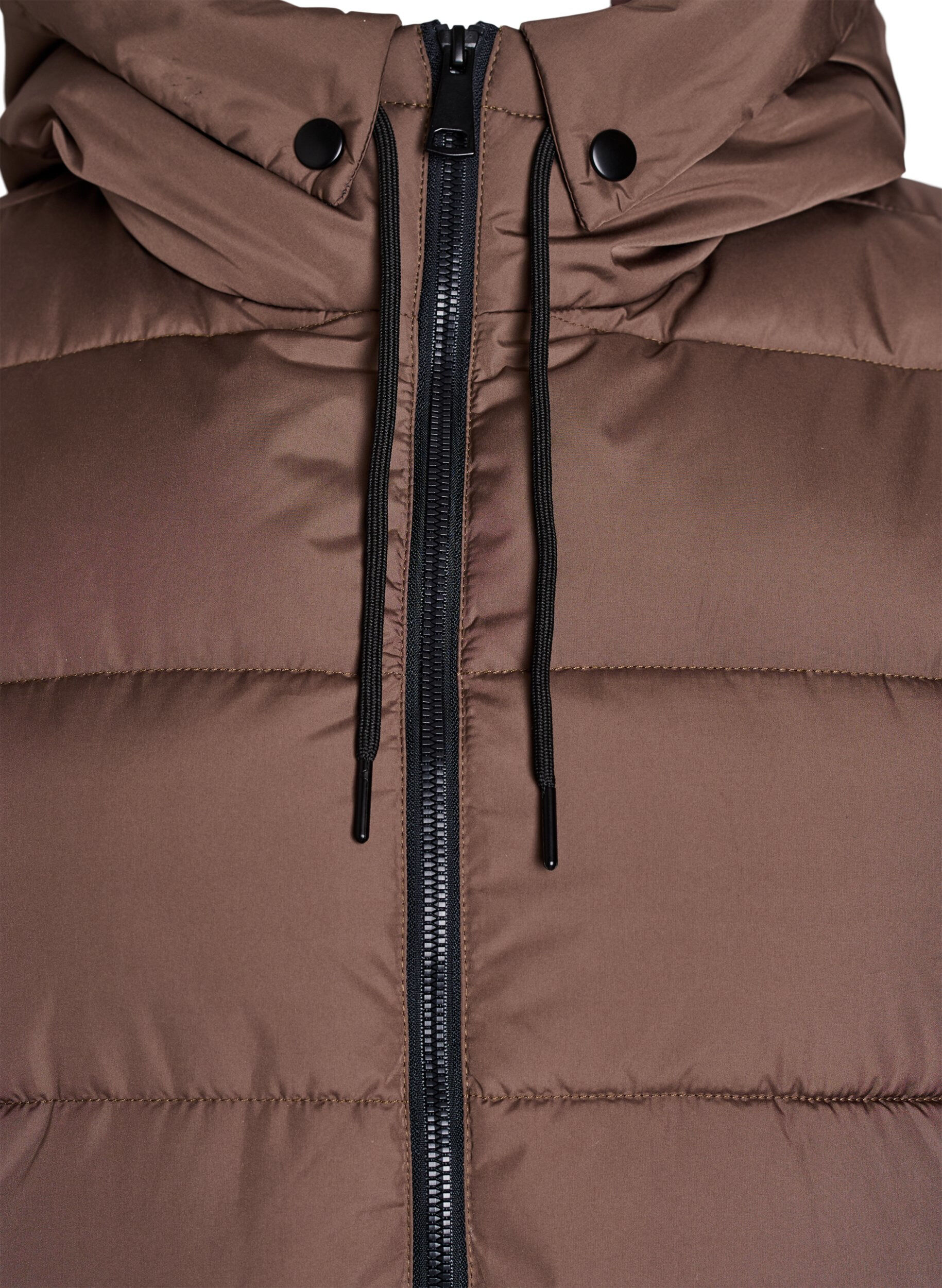 ZizziLang vest med hette og lommer, Brun, Packshot image number 2