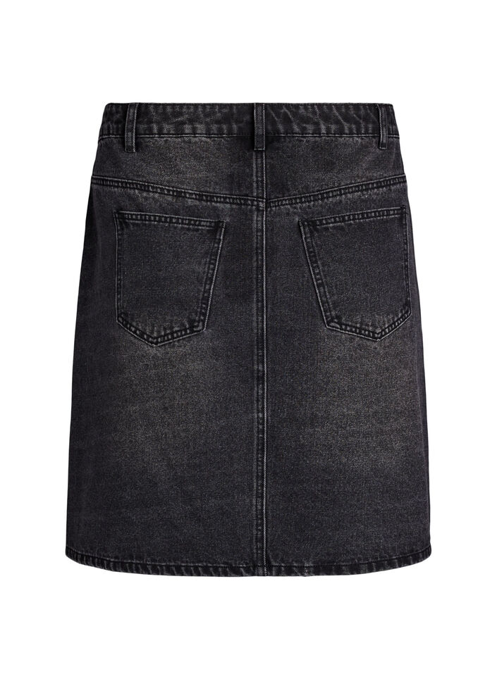 Kort denimskjørt med rhinsteiner, Grey Denim, Packshot