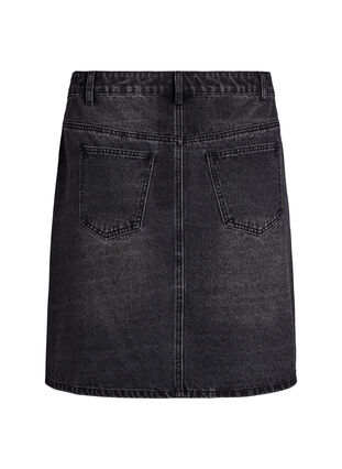 Zizzi Kort denimskjørt med rhinsteiner, Grey Denim, Packshot image number 1
