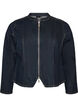 Figurn&aelig;r denimjakke med glidel&aring;s, Bl&aring;, Packshot image number 0
