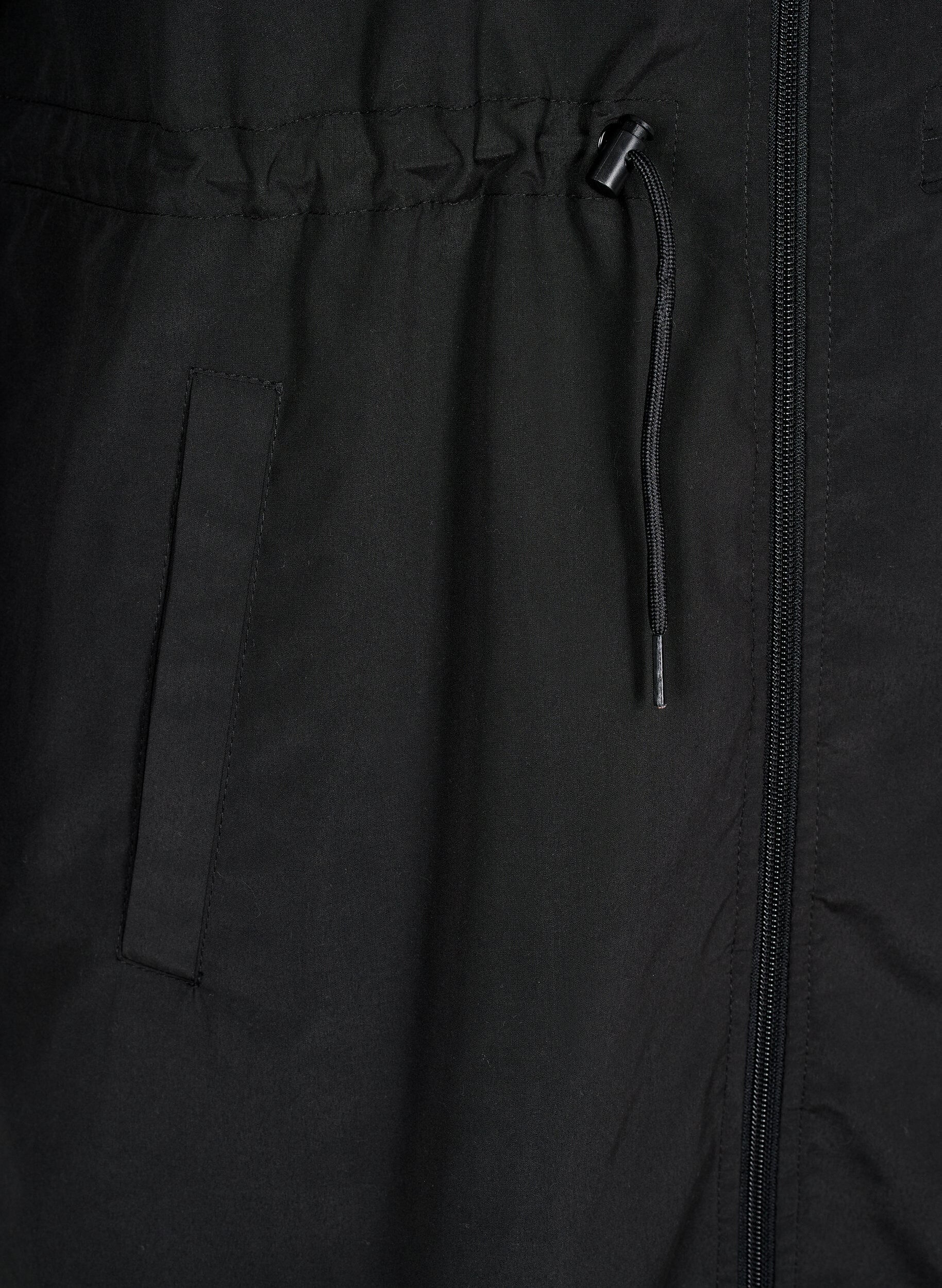 Zizzi FLASH - Vannavst&oslash;tende parkas med hette, Svart, Packshot image number 3