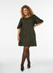 Jacquard kjole med puffermer og A-linje, Gr&oslash;nn, Model image number 1