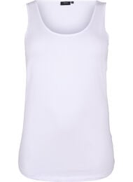 Ensfarget basic topp i bomull, Bright White