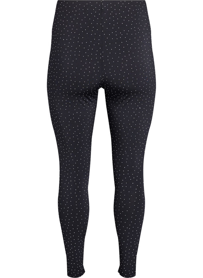 Leggings med rhinesteiner, Svart, Packshot image number 1
