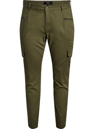 Slim fit bukser med cargolommer, Grønn