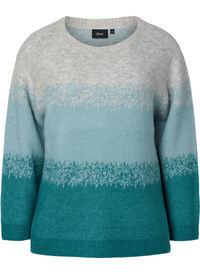 Strikket bluse med brede striper